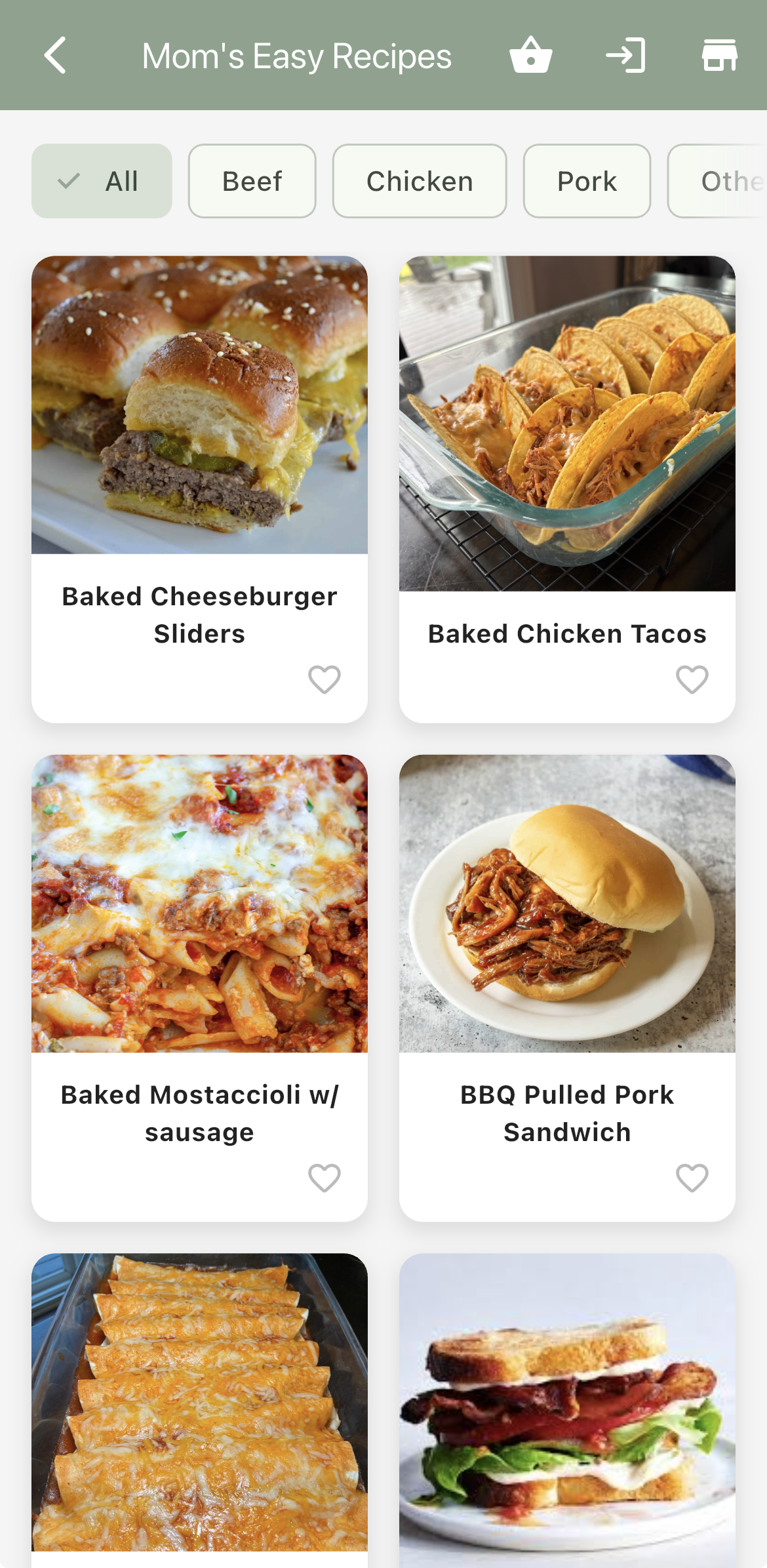 Recipes Grid Feature View